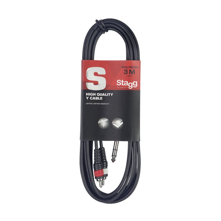 Stagg High Quality Y Cable 3M 1/4' to Phono