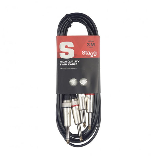 Stagg HIgh Quality Twin Cable Jack 3M