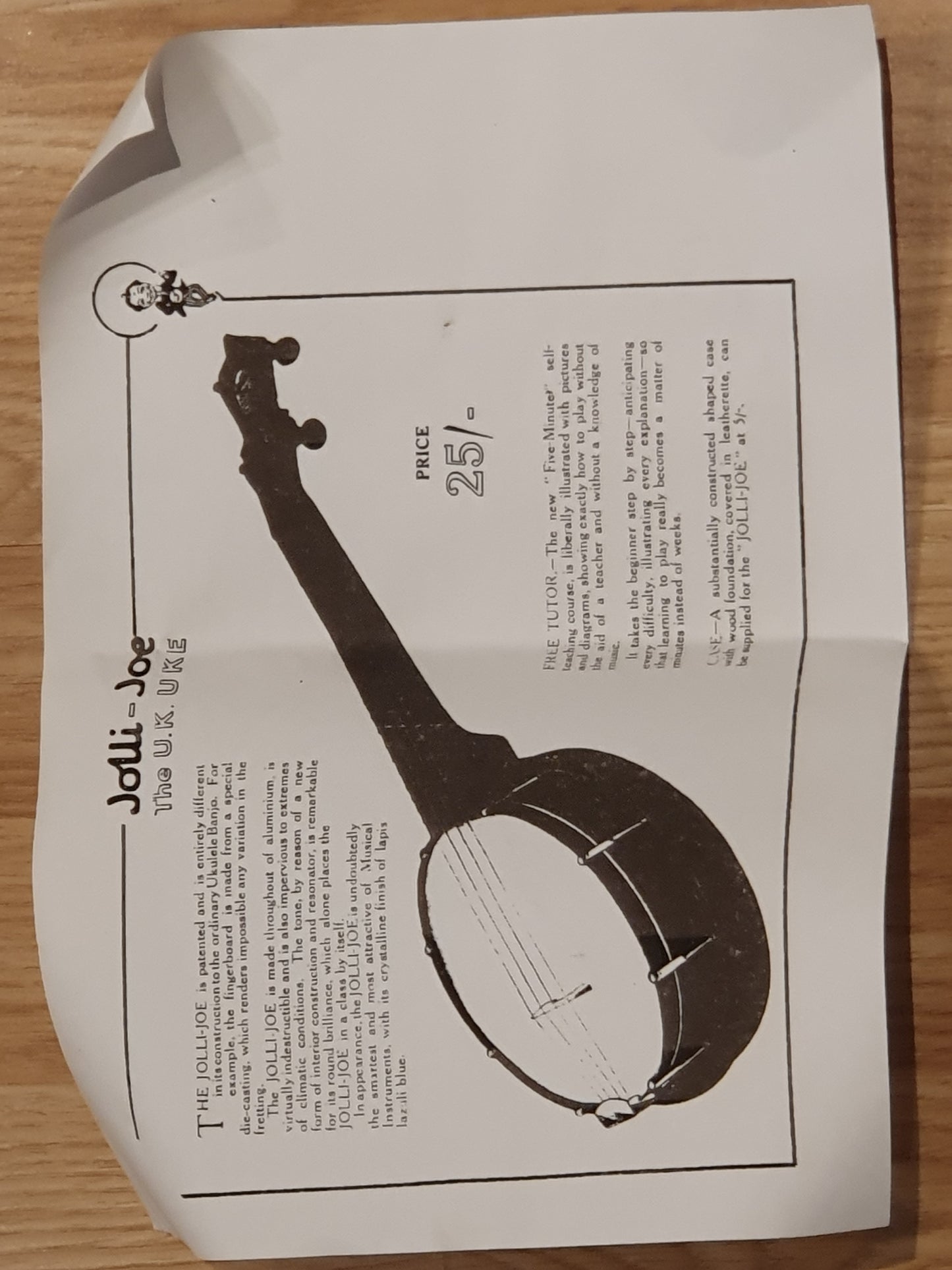 "Jolli Joe" Vintage 30s Metal Banjo Ukulele