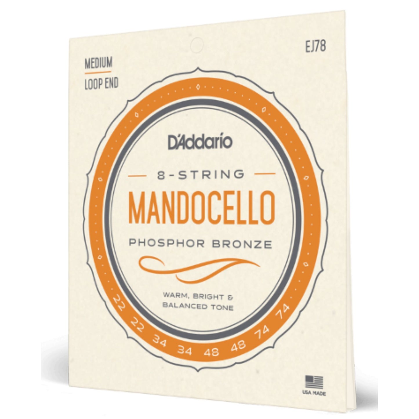 Daddario Phosphor Bronze Loop End Mandocello Strings (22-74)