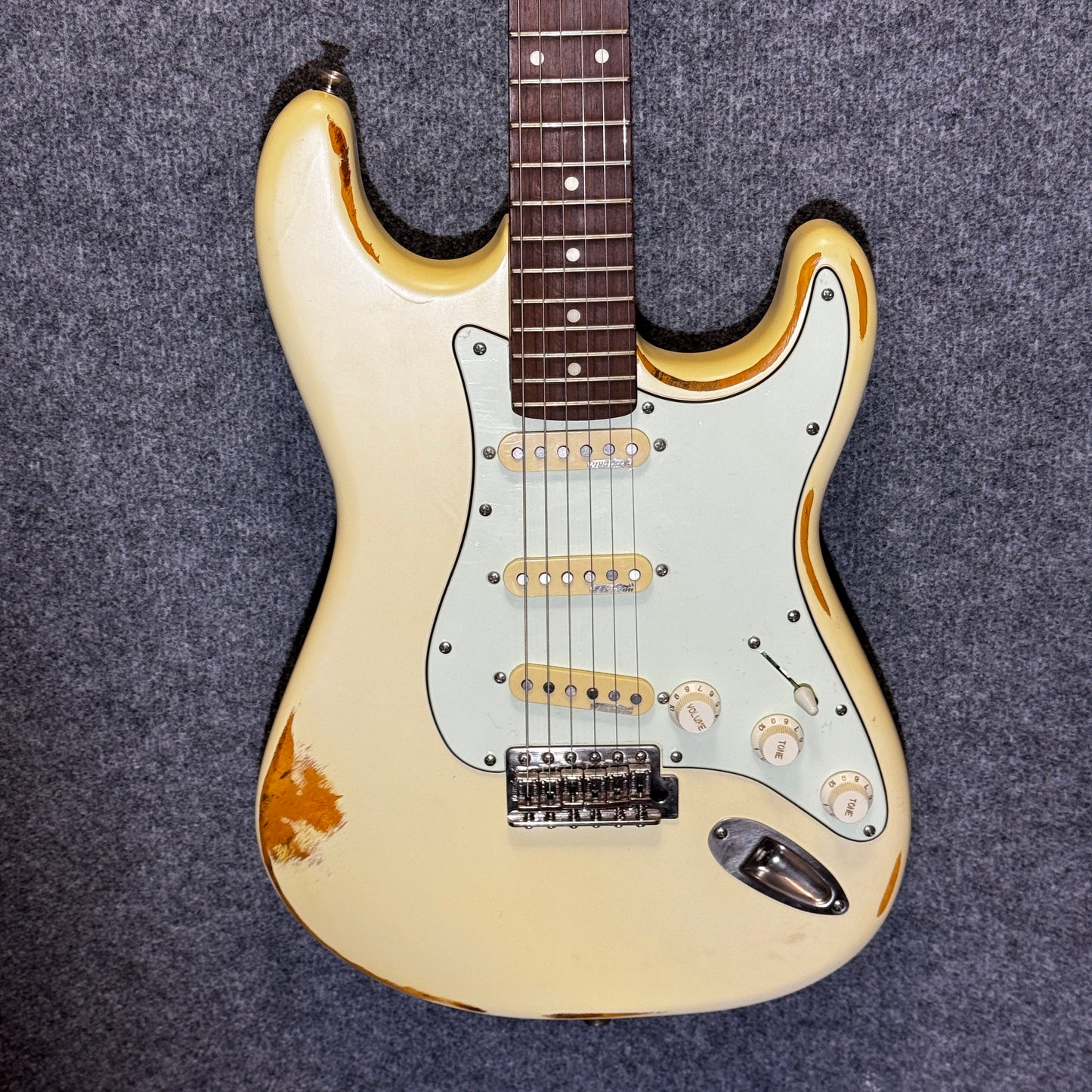 Vintage V6 Icon Series S Type Guitar White Relic