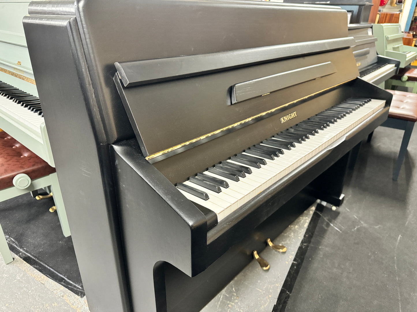 Knight Upright Piano Black Resprayed Case