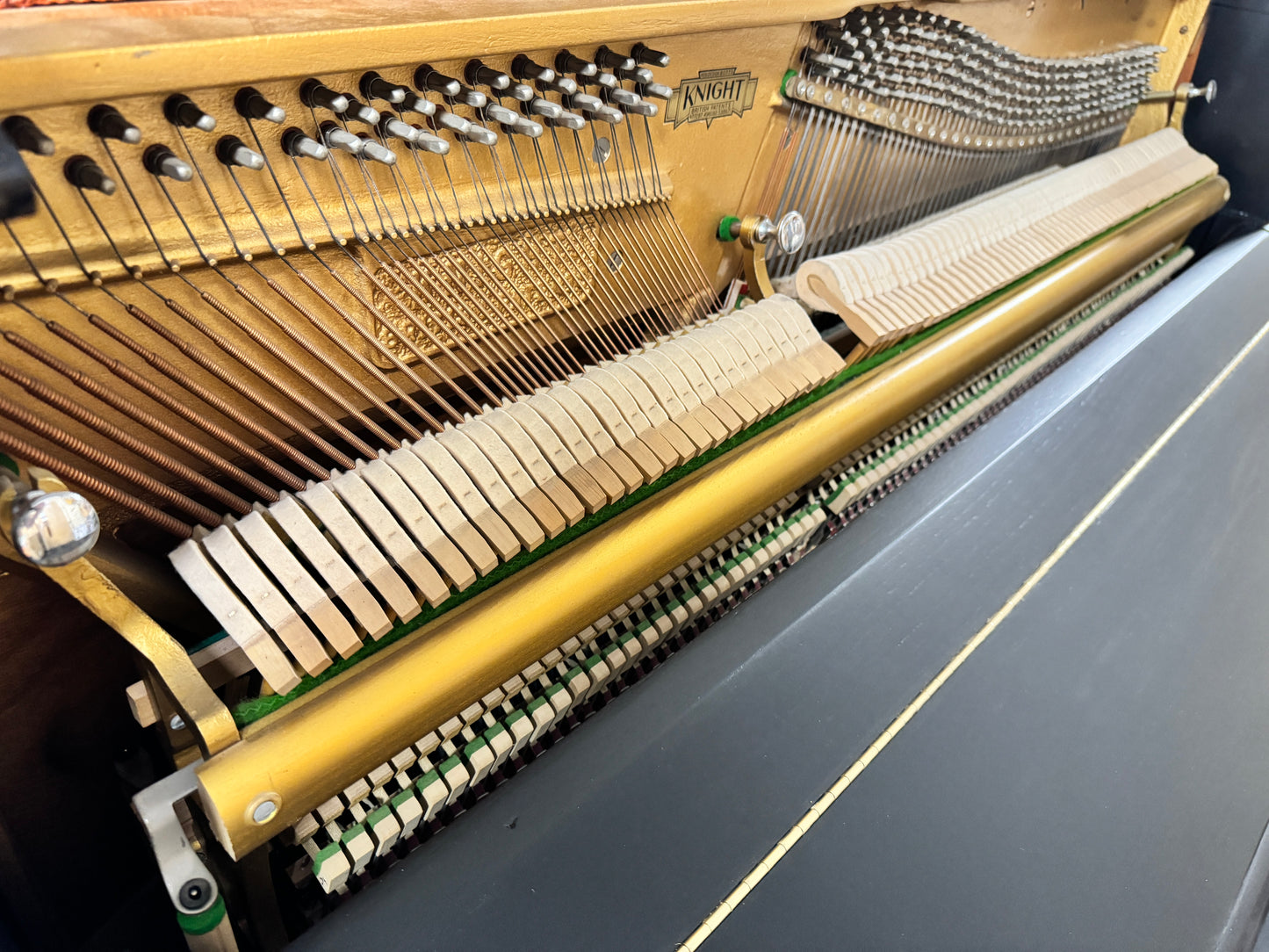 Knight Upright Piano Black Resprayed Case