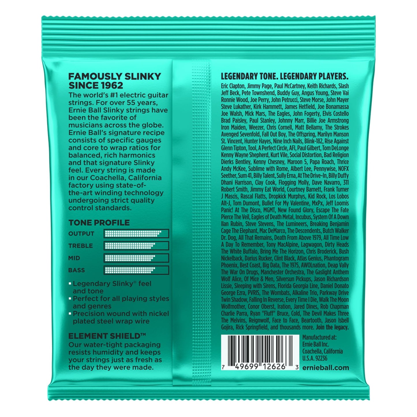 Ernie Ball Not Even Slinky Electric Guitar Strings (12-56)