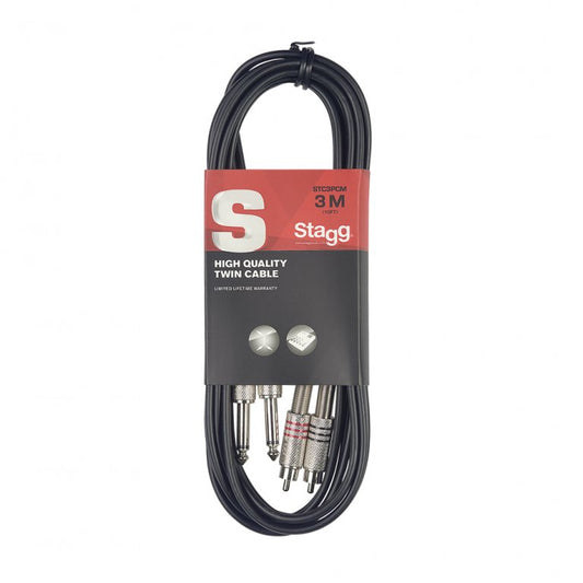Stagg High Quality Twin RCA Cable 3M