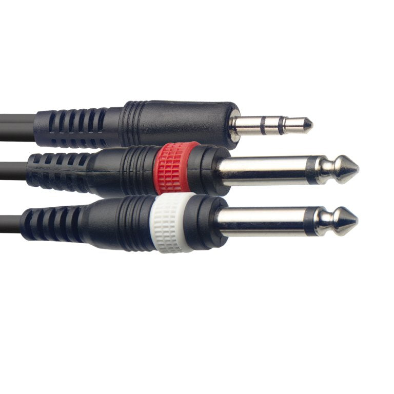 Stagg High Quality Y Cable 1M Mini Jack to 1/4”