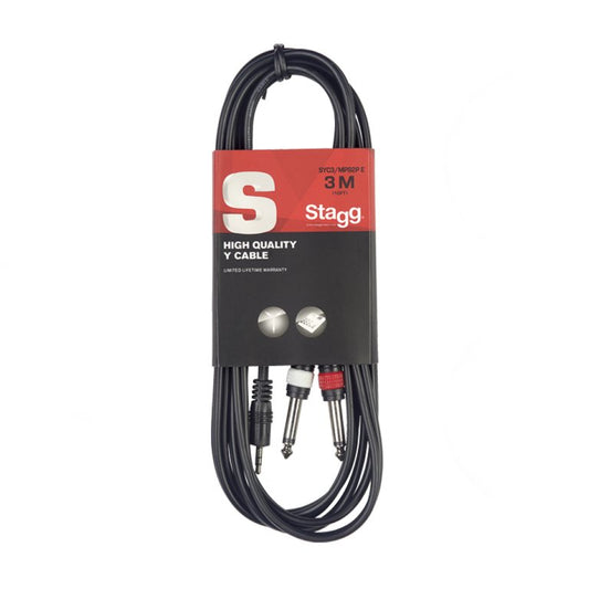 Stagg High Quality Y Cable 1M Mini Jack to 1/4”