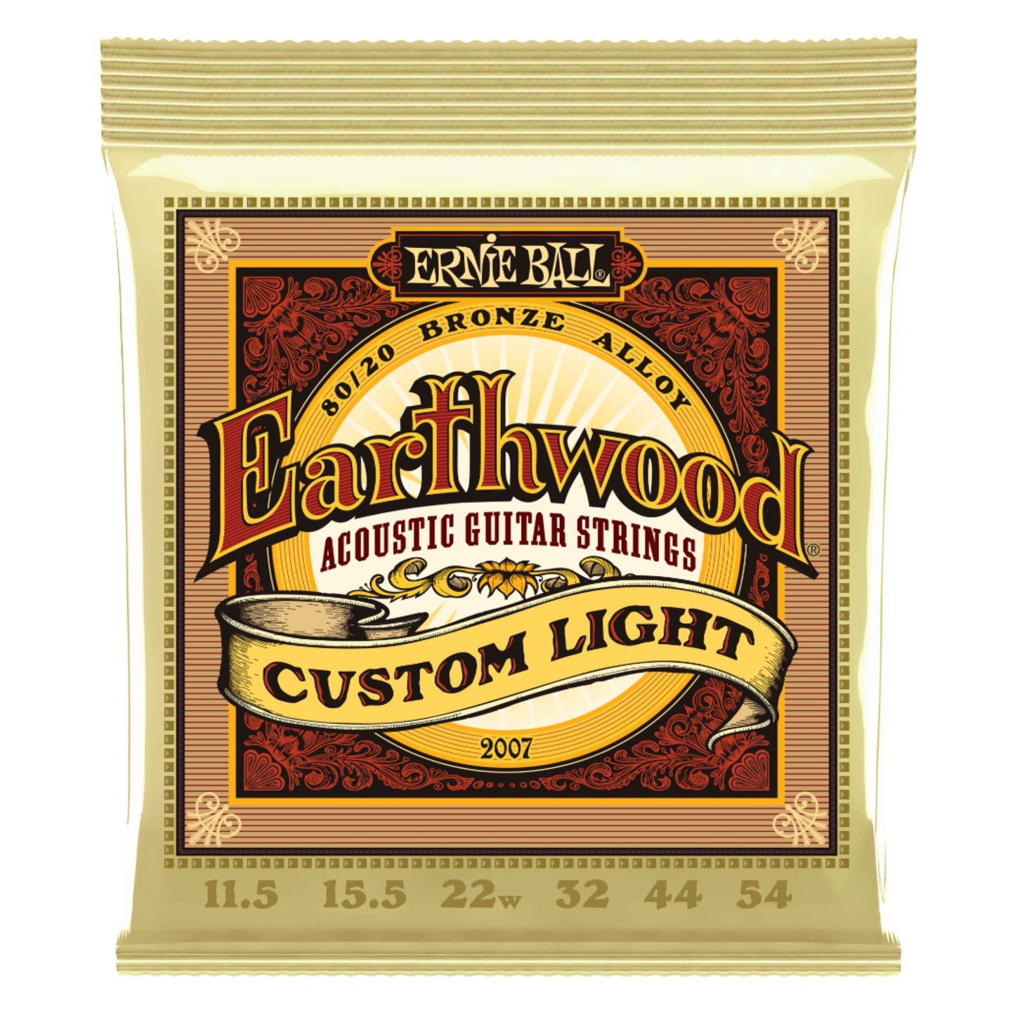 Ernie Ball 80/20 Bronze Custom Light 11.5-54 Acoustic Guitar Strings