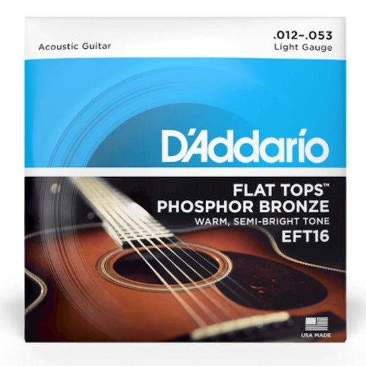 Daddario Flat Top Acoustic Guitar Strings 12-53 Gauge