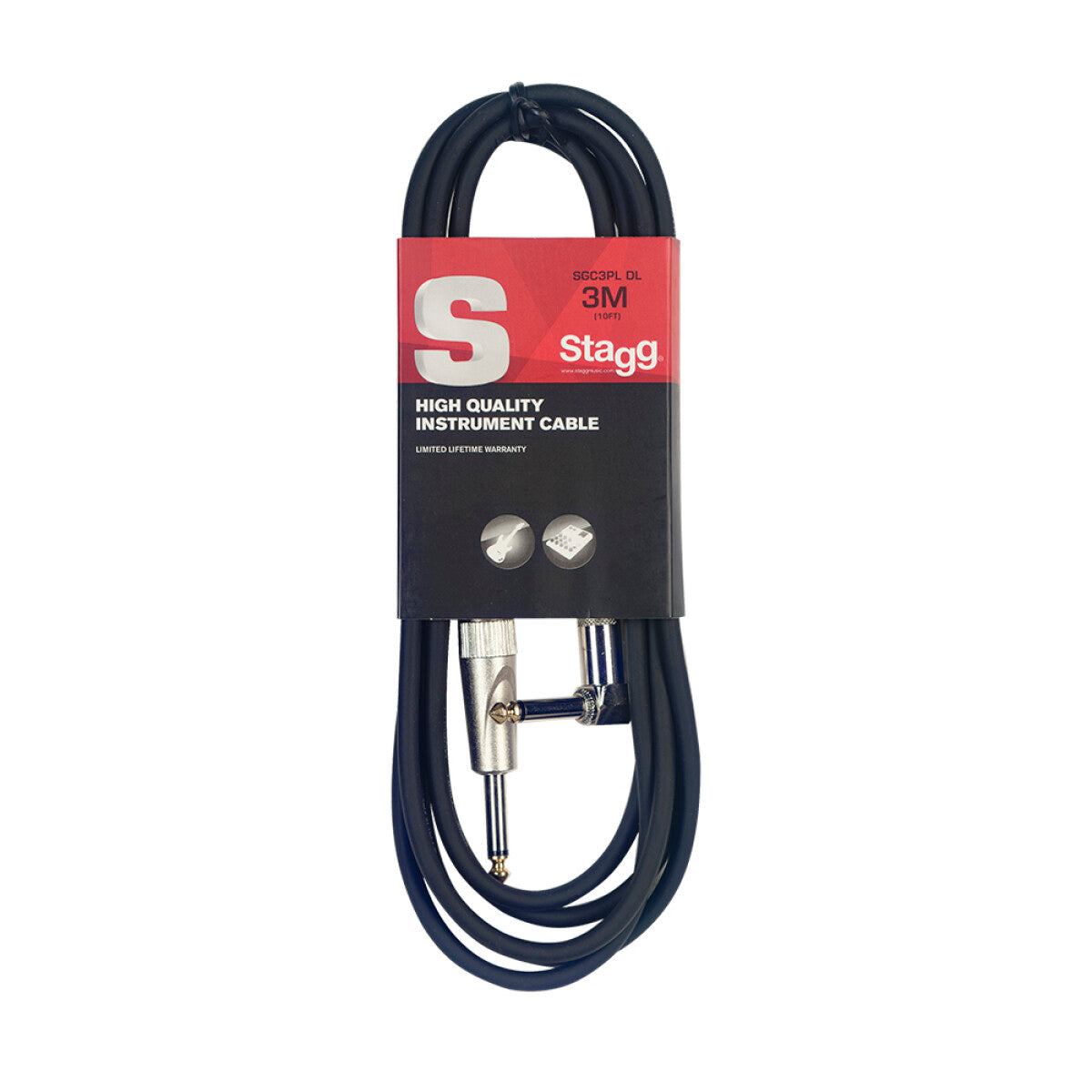 Stagg High Quality Instrument Cable 3M Angled