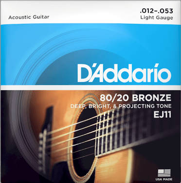 Daddario 80/20 Bronze Light Gauge 12-53 Acoustic Guitar Strings