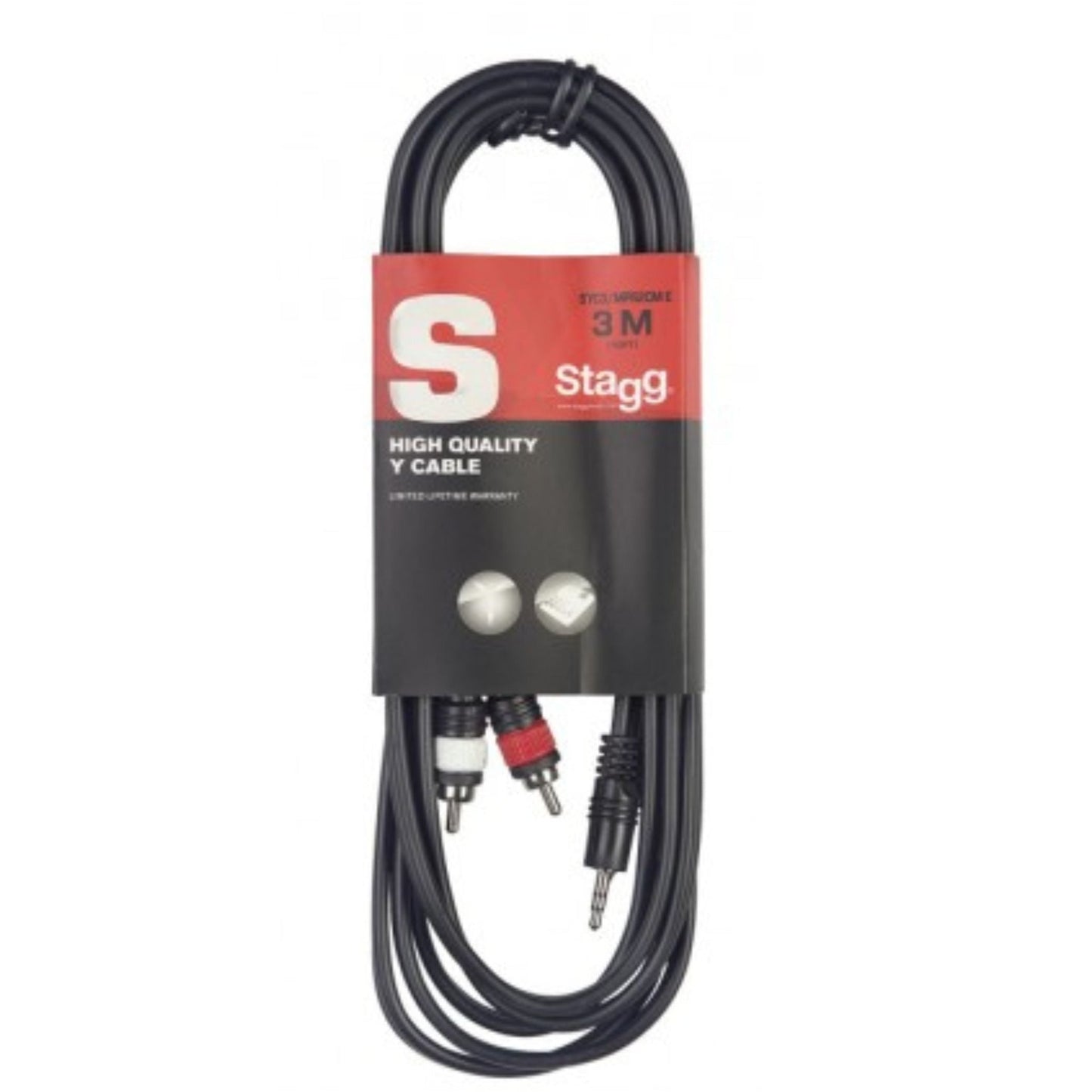 Stagg High Quality Y Cable 3M Mini Jack to Phono