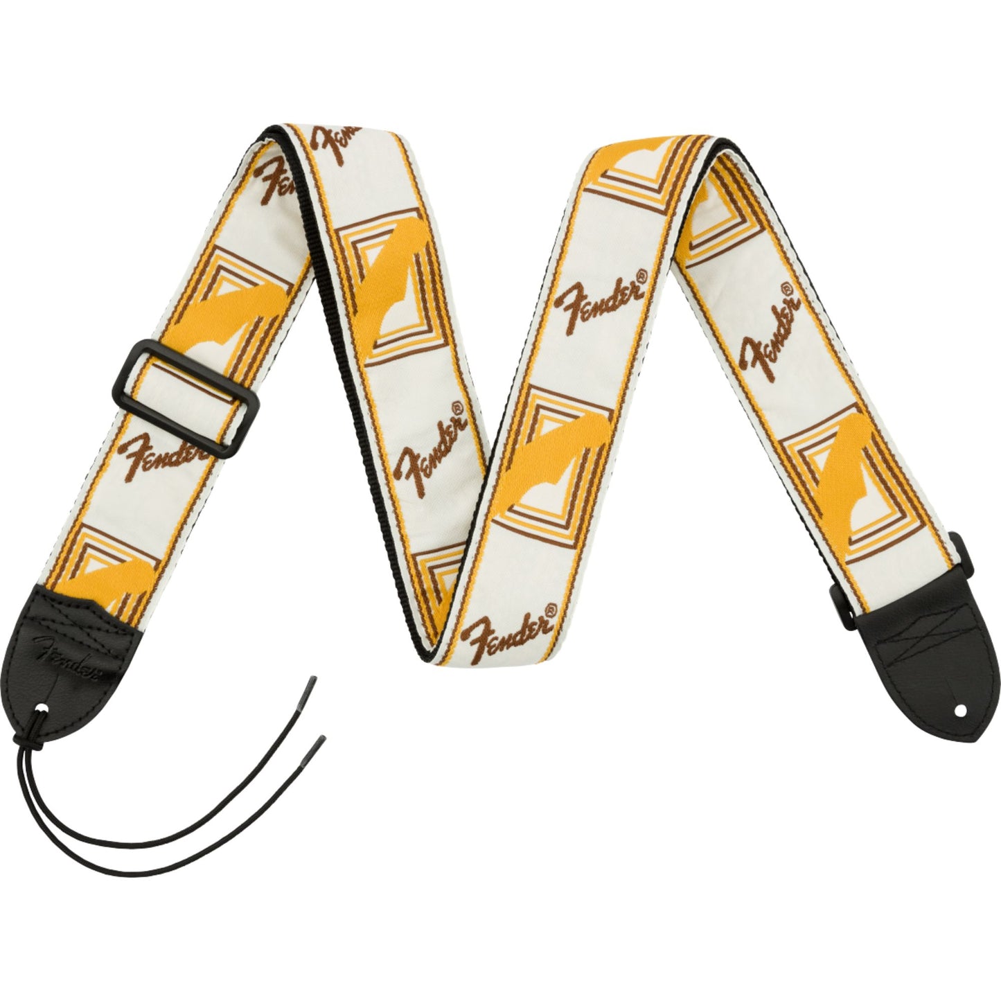 Fender Monogrammed Guitar Strap White, Brown & Yellow