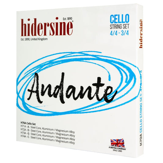 Hidersine Andante Cello Strings Set 4/4 - 3/4